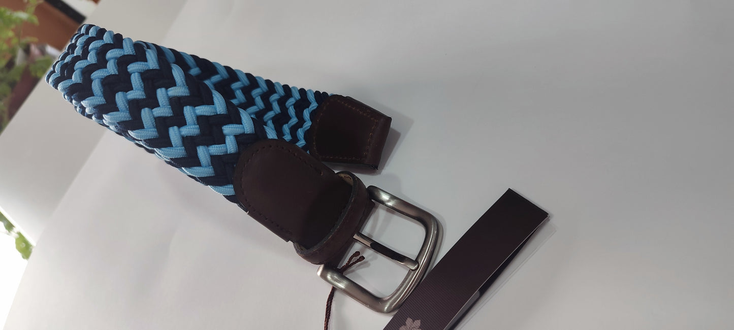 CINTURÓN TRENZADO AZUL /CELESTE