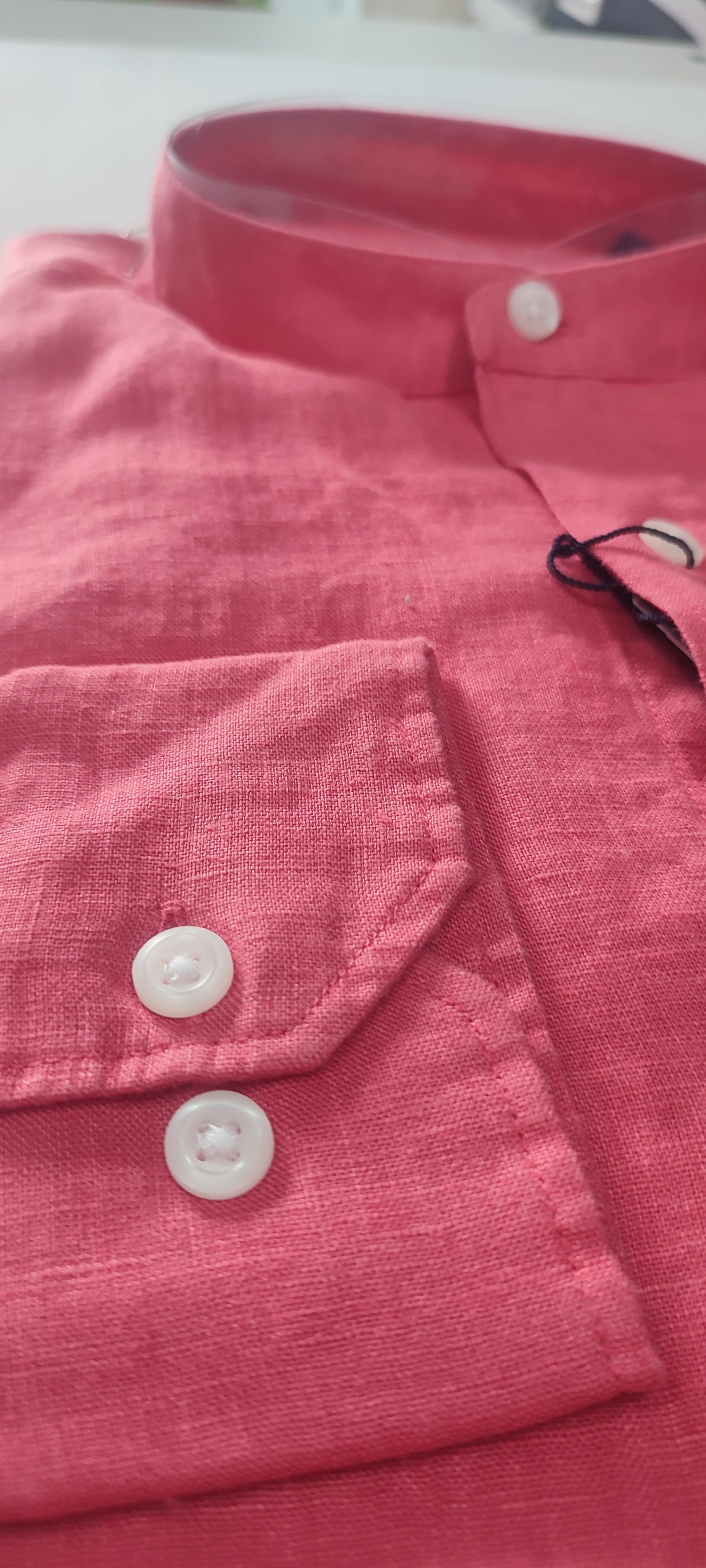 CAMISA 100% LINO CORAL