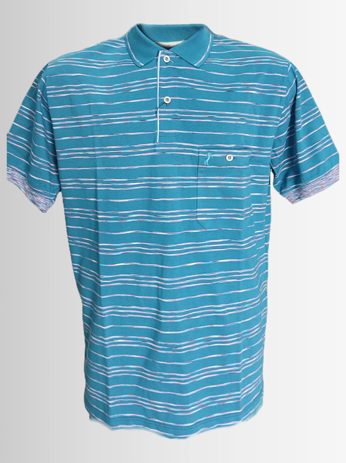 POLO TURQUESA RAYAS