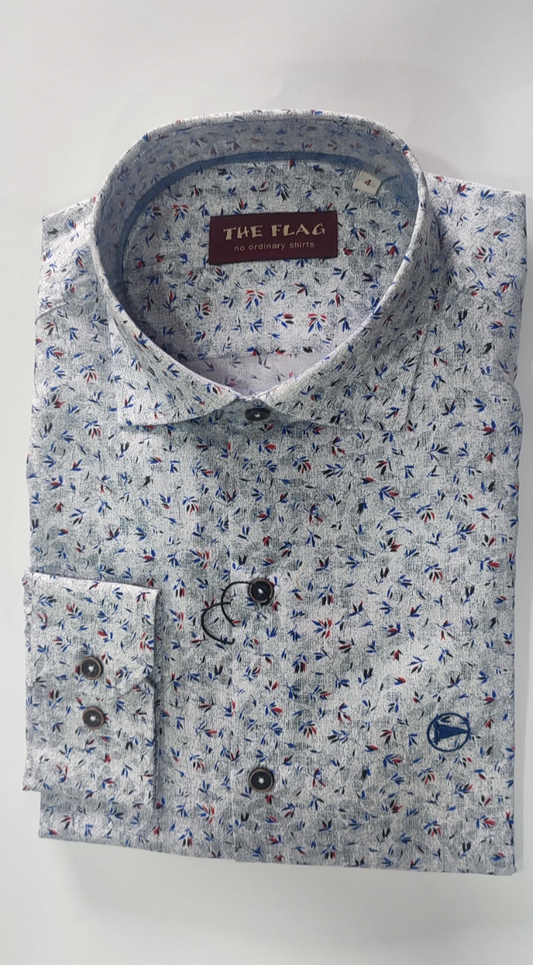 CAMISA SLIM M/L ESTAMPADO COLOR