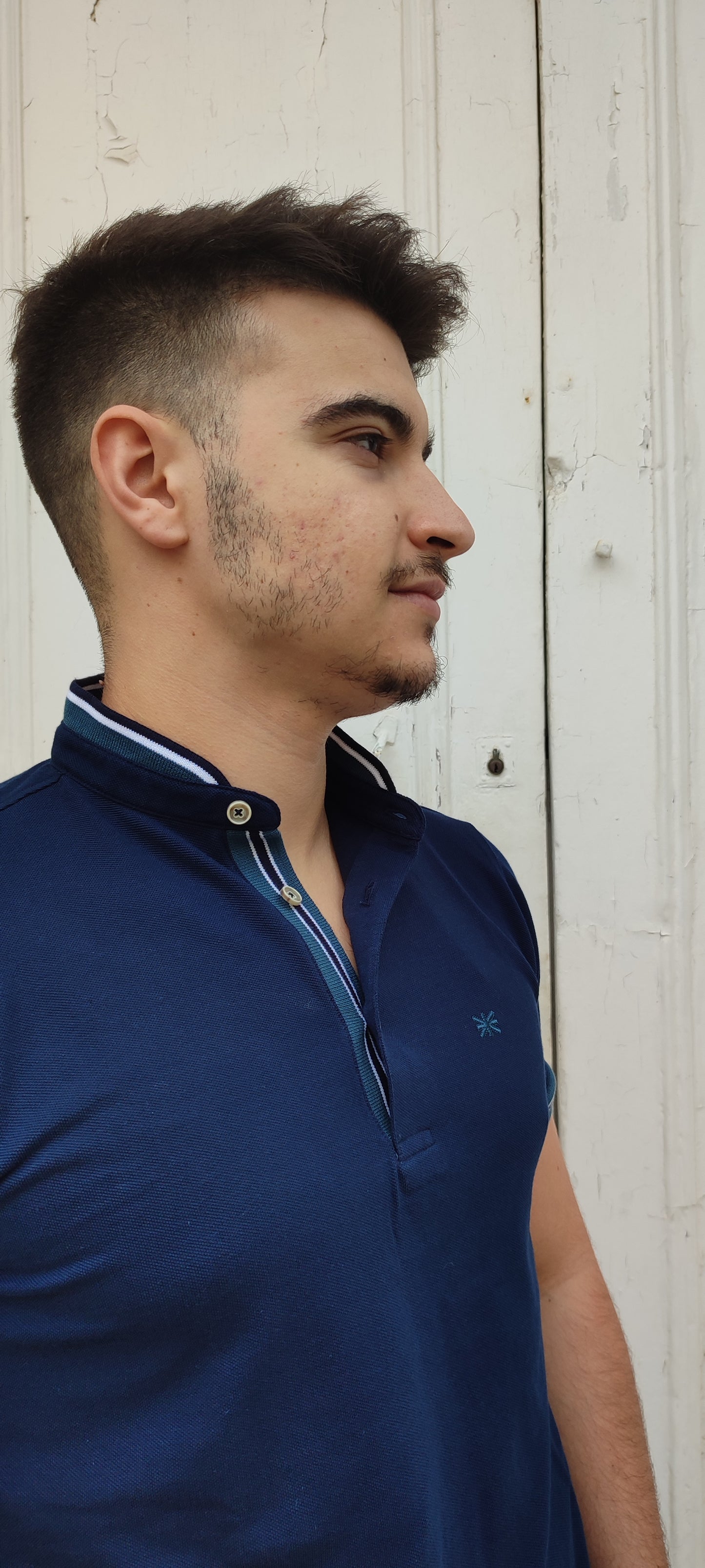 POLO AZUL CUELLO MAO