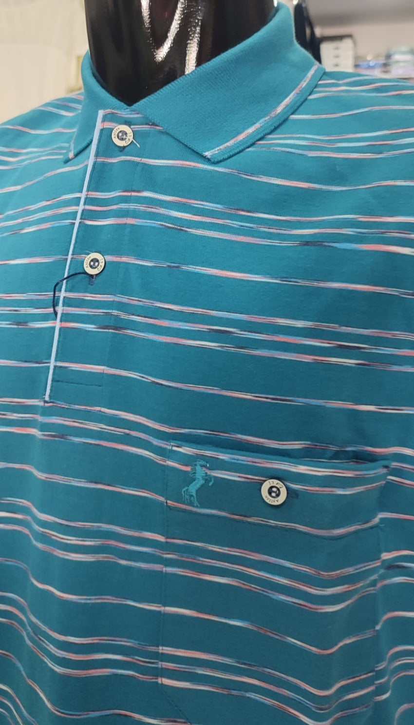 POLO TURQUESA RAYAS