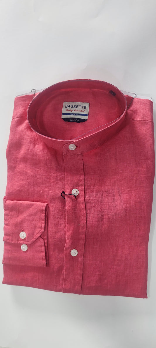 CAMISA 100% LINO  CORAL