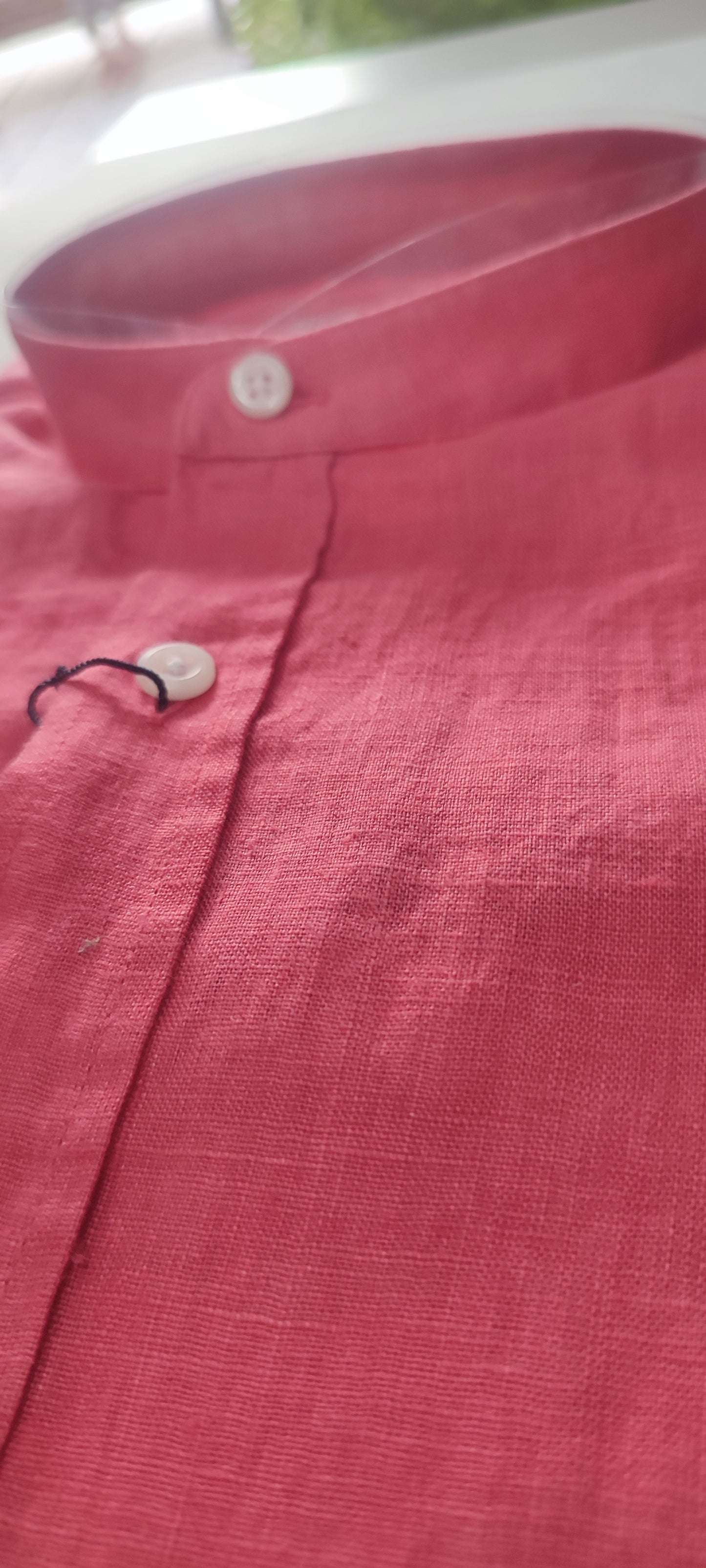 CAMISA 100% LINO  CORAL