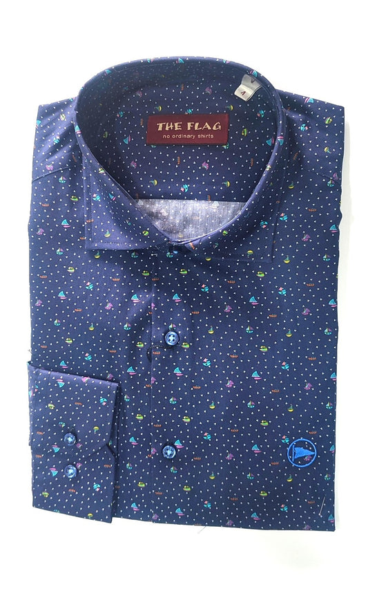 CAMISA SLIM M/L ESTAMPADO VERANO