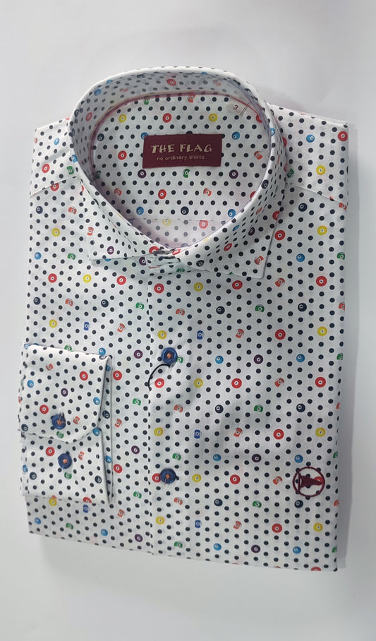 CAMISA SLIM M/L  ESTAMPADO BOLA  DE BILLAR