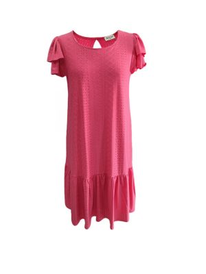 VESTIDO LISO TEJIDO CALADO